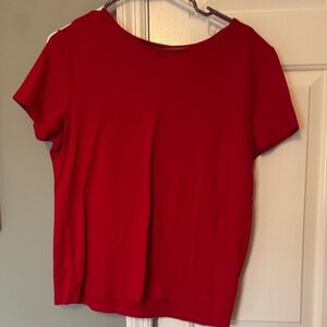 croft & barrow Women's Short-Sleeve Scoop Neck Top in Red